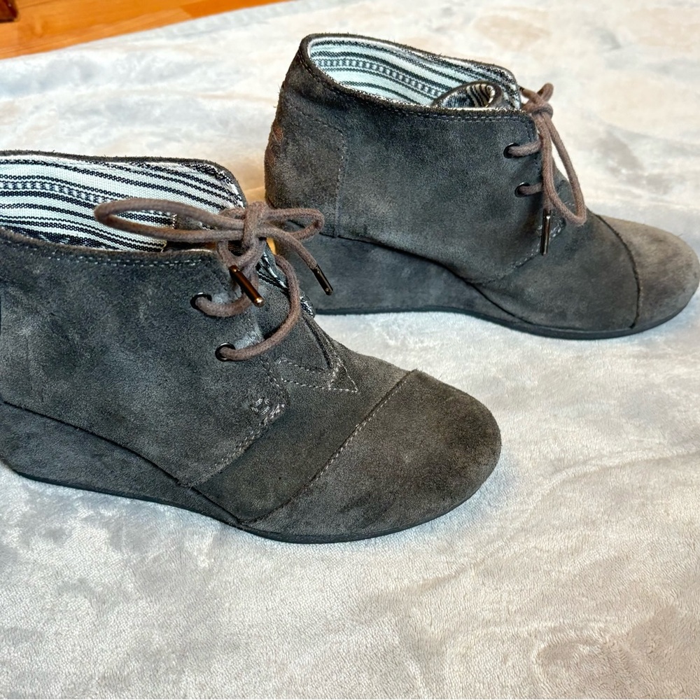 Toms Swede wedge shoes